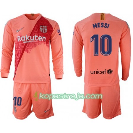 Billiga Fotbollströjor FC Barcelona Messi 10 Barn Tredje tröja 2018/19 Långärmad